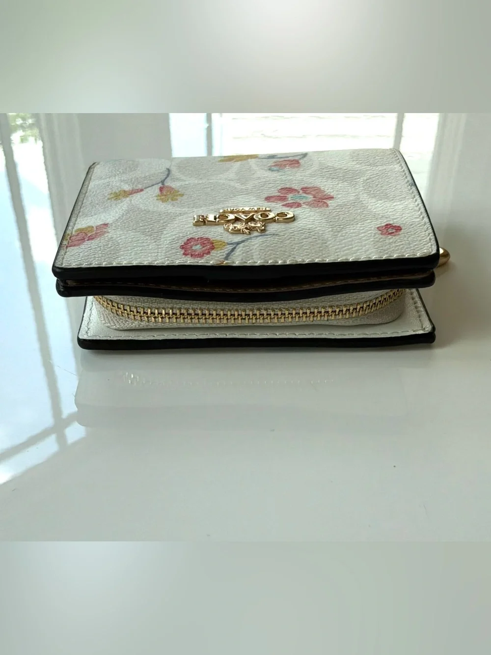 Coach NWT Signature Mystical Floral Snap Wallet C8704